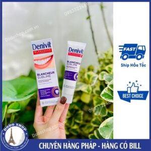Kem đánh răng Denivit Whitening Pháp giúp loại bỏ vết ố vàng, trắng răng