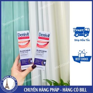 Kem đánh răng Denivit Whitening Pháp giúp loại bỏ vết ố vàng, trắng răng