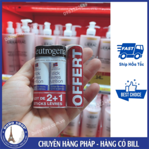 Set 3 thỏi son dưỡng môi Neutrogena Stick Lèvres Nutrition giúp dưỡng ẩm, làm mềm môi