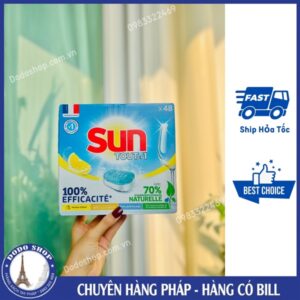 Viên rửa bát Sun Tout En 1 của Pháp chuyên dùng cho máy rửa chén bát